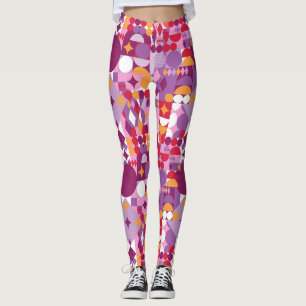 Lila geometrisches Avantgarde-Design Leggings