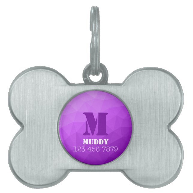 Lila geometrisches Maschenmuster Tiermarke (Vorderseite)