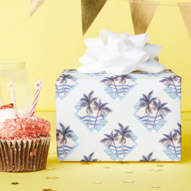 Lila geometrisches Muster für Wasserfarben Geschenkpapier (Geburtstagsparty)