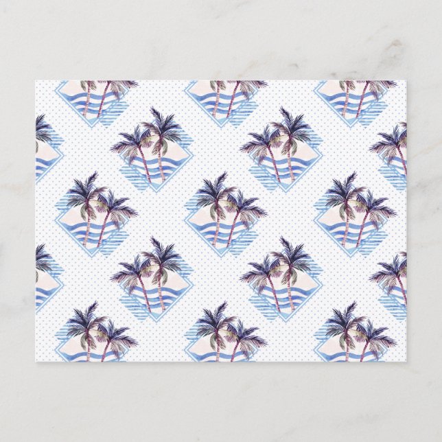 Lila geometrisches Muster für Wasserfarben Postkarte (Vorderseite)