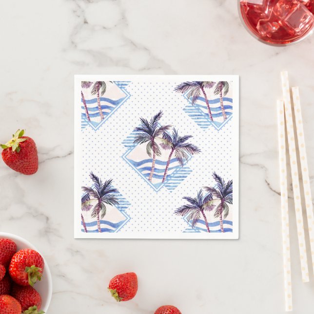 Lila geometrisches Muster für Wasserfarben Serviette (Beispiel)