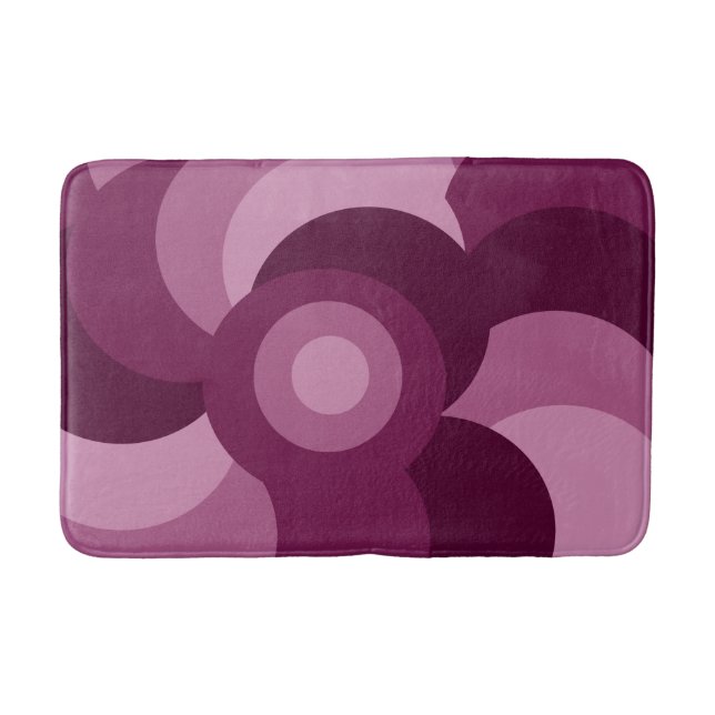 lila geometrisches Muster in modernistischem Rosa Badematte (Vorderseite)