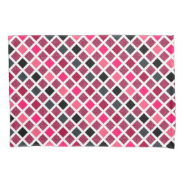 Lila geometrisches Muster in rosa Kissenbezug