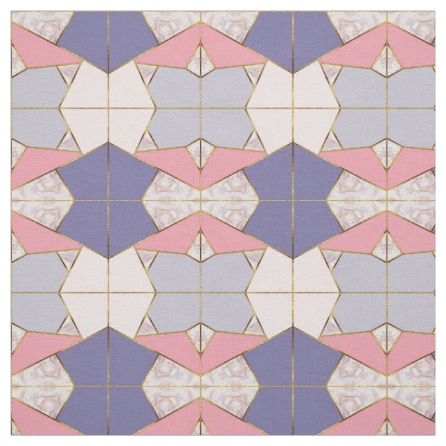 Lila geometrisches Muster in rosa Stoff (Muster)