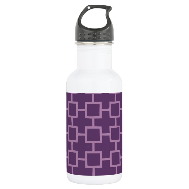 Lila geometrisches Muster Trinkflasche (Vorderseite)