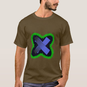 Lila geometrisches X T-Shirt
