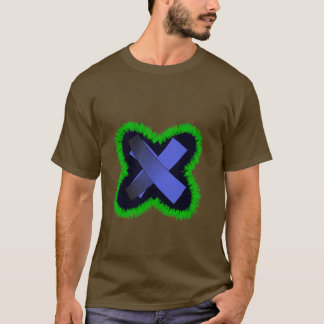 Lila geometrisches X T-Shirt