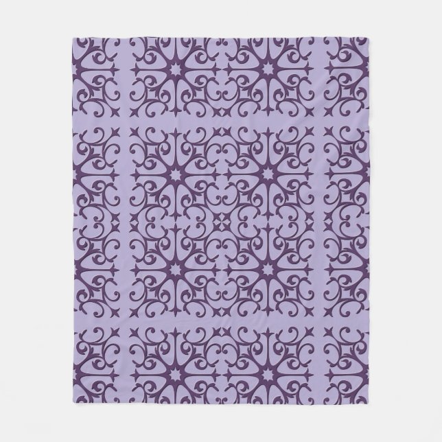 Lila gepolstertes Muster Fleece Blankon (Vorderseite)