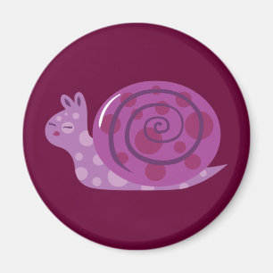 Lila Gepunktete Schnecke Magnet