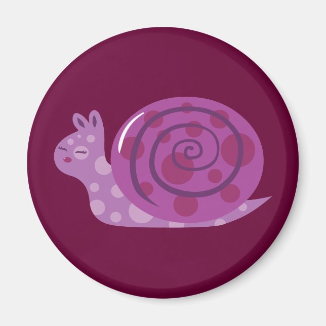 Lila Gepunktete Schnecke Magnet (Vorne)