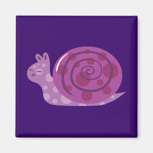 Lila Gepunktete Schnecke Magnet