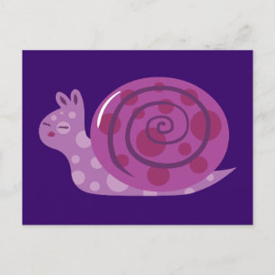 Lila Gepunktete Schnecke Postkarte