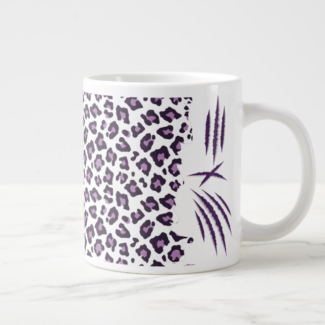 Lila Gepunkteter Leopardruck Jumbo-Tasse (Rechts)