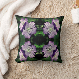 Lila Geranium Blume Pair Abstrakt Kissen