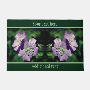 Lila Geranium Blume Pair Personalisiert Fußmatte