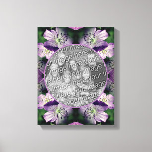 Lila Geranium-Blumenrahmen Erstellen Sie Ihr eigen Leinwanddruck