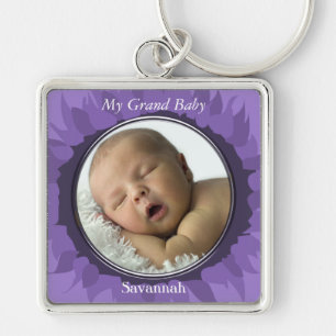 Lila Gerber-Margerite Baby-Foto-Schlüsselanhänger Schlüsselanhänger