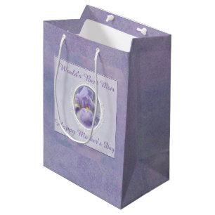 Lila Geschenk-Pastelltasche der Iris-Mutter Tages Mittlere Geschenktüte