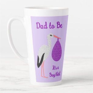 Lila geschlechtsneutrale Baby-Storch Dad-to-Be Milchtasse