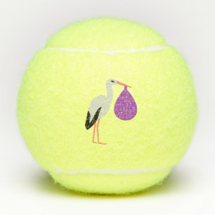 Lila geschlechtsneutrale Baby-Storch Tennisbälle
