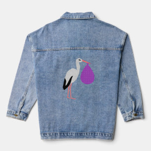 Lila geschlechtsneutrales Baby Storch Jeansjacke