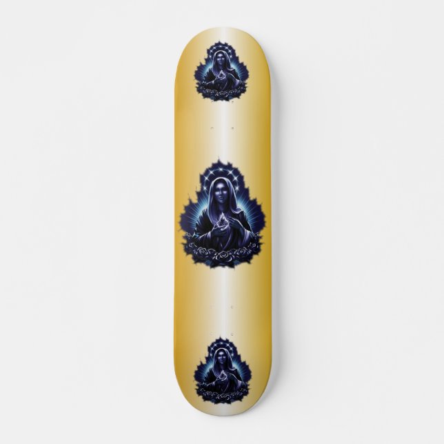 Lila gesegneter Jungfrau-MarySkateboard Skateboard (Vorne)