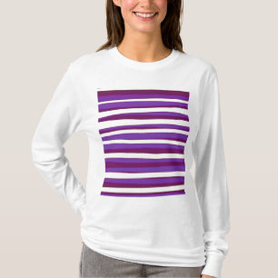 Lila gestreifte Abstrakte Kunst T-Shirt