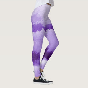 Lila gestreifte Wasserfarb-Leggings Leggings