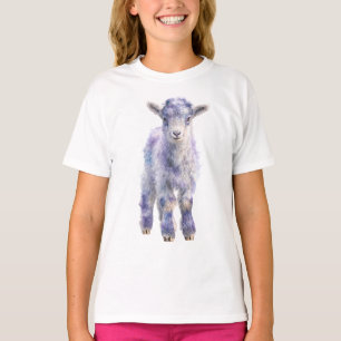 Lila getöntes stilisiertes Lamm Kinder T-Shirt