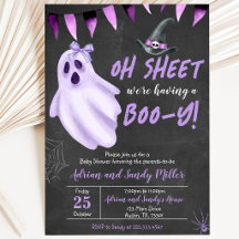 Lila Ghost Halloween Kinderdusche Einladung