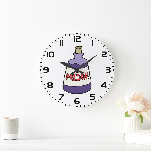 Lila Giftflasche Große Wanduhr (Von Creator hochgeladen)