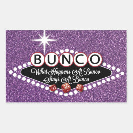 Lila Giltter, was im Bunco Umschlag Aufkleber pass