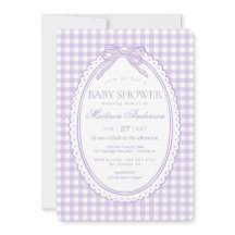 Lila Gingham Coquette-Bogen-Baby-Party