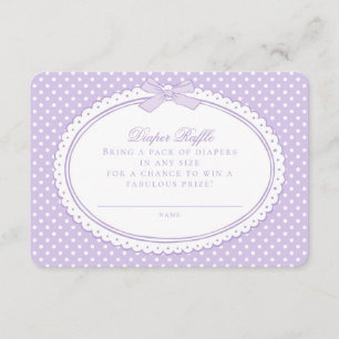 Lila Gingham Coquette Windel-Raffel Begleitkarte