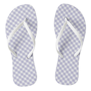 Lila Gingham Design Flip Flops