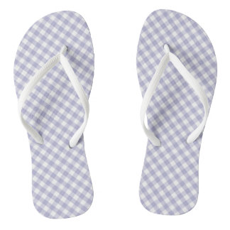 Lila Gingham Design Flip Flops