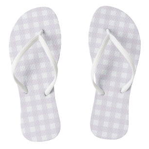 Lila Gingham Flip Flops