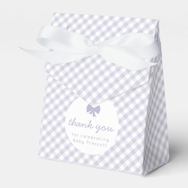 Lila Gingham Girl Duschbrust-Box Geschenkschachtel (Vorderseite)