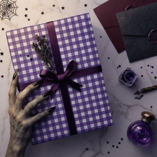 Lila Gingham-Karo-Karo Geschenkpapier