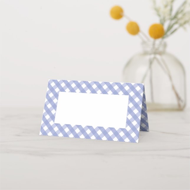 Lila Gingham Karo Pattern Platzkarte (Rückseite)
