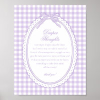 Lila Gingham Kokette Schleife Windel Gedanken Baby