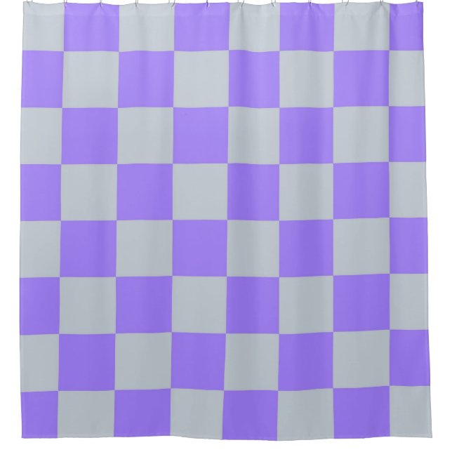 Lila Gingham-Muster Duschvorhang (Vorderseite)