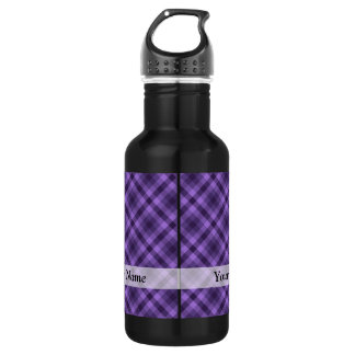 Lila Gingham-Muster Edelstahlflasche