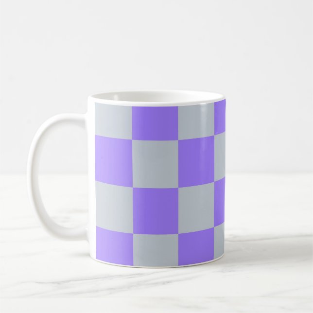Lila Gingham-Muster Kaffeetasse (Links)
