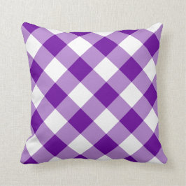 Lila Gingham-Muster Kissen