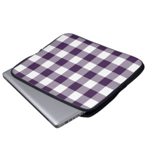 Lila Gingham-Muster Laptopschutzhülle