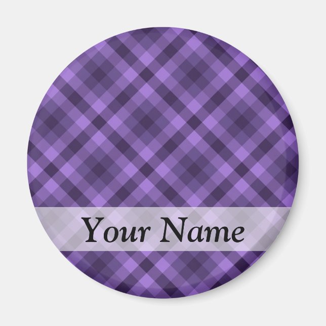 Lila Gingham-Muster Magnet (Vorne)