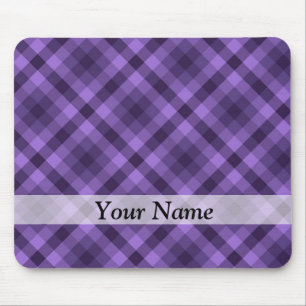 Lila Gingham-Muster Mousepad