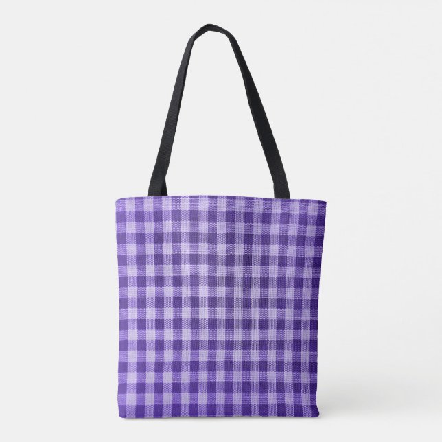 lila Gingham-Muster Tasche (Rückseite)