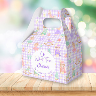 Lila Gingham Nussknacker Geschenkbox Geschenkschachtel